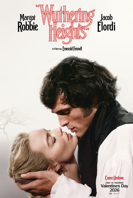 Wuthering Heights 2026 movie poster featuring Margot Robbie and Jacob Elordi