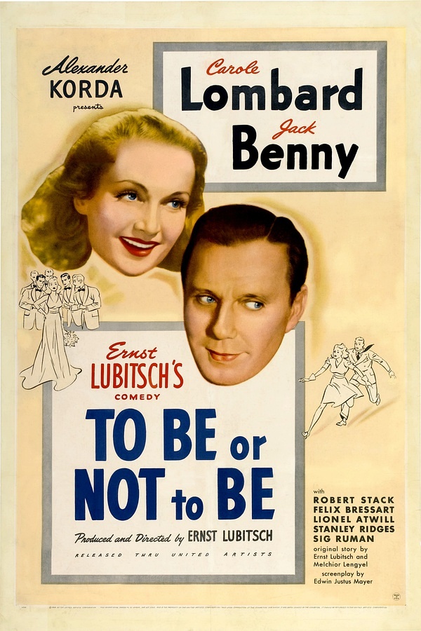 Original 1942 poster for To Be or Not to Be featuring Carole Lombard and Jack Benny